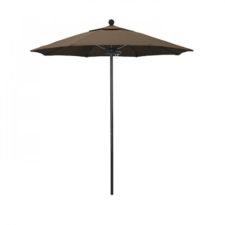 California Umbrella 7.5' Black Aluminum Market Patio Umbrella, Sunbrella Cocoa 194061334416